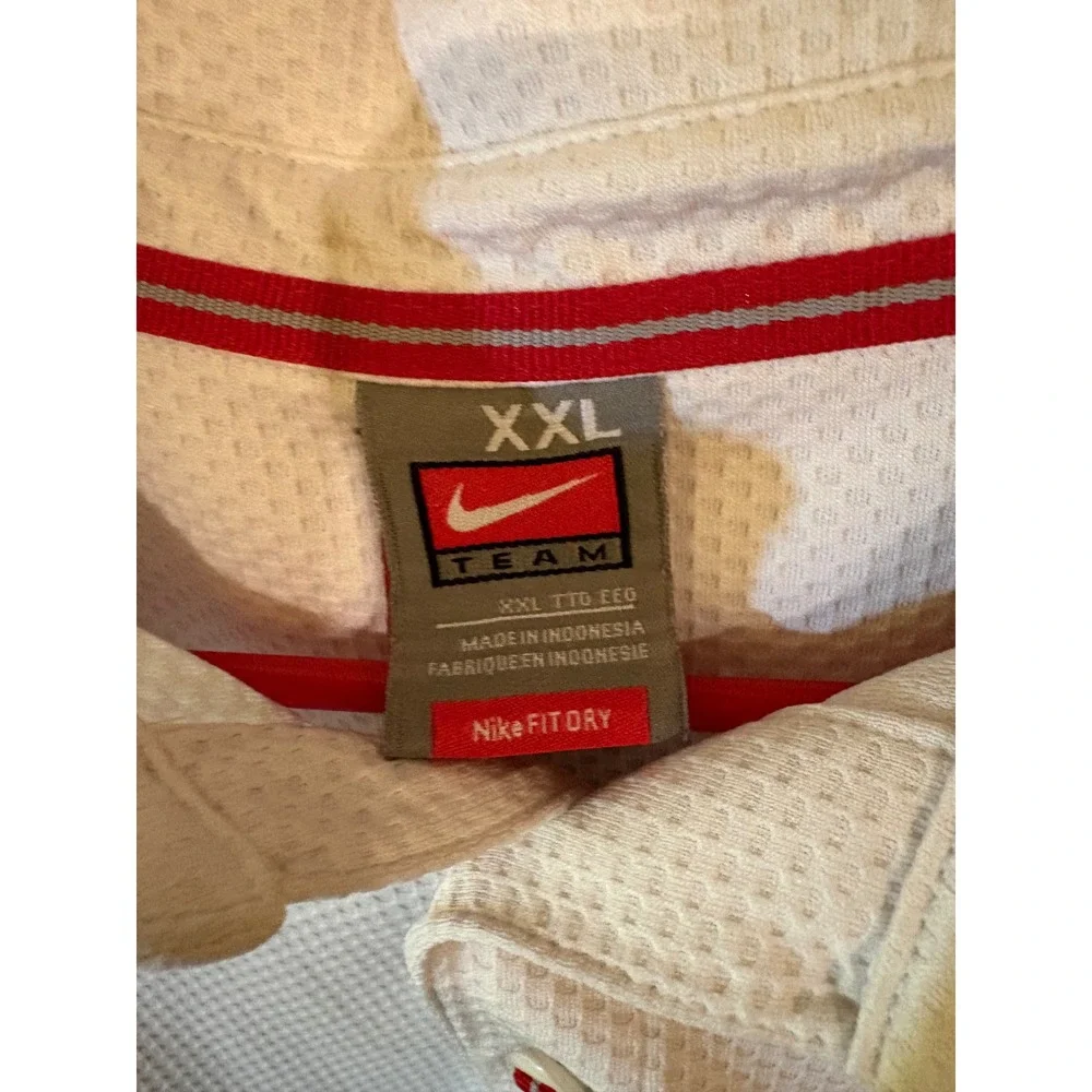 Vtg Nike Polo Shirt Mens XXL White Ohio State Buckeyes Dri-FIT Waffle Knit 00's